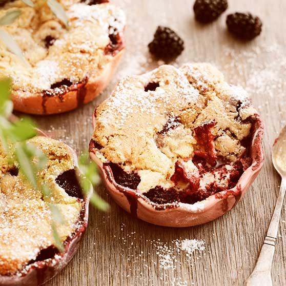 Individual Blackberry Cobblers