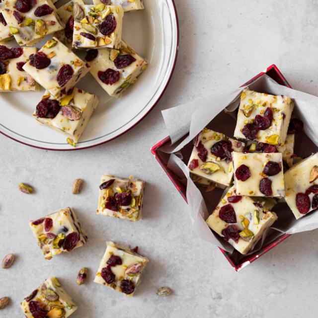 Cranberry and Pistachio Fudge Recipe