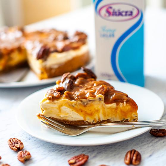 Gingerbread Salted Caramel Pecan Cheesecake