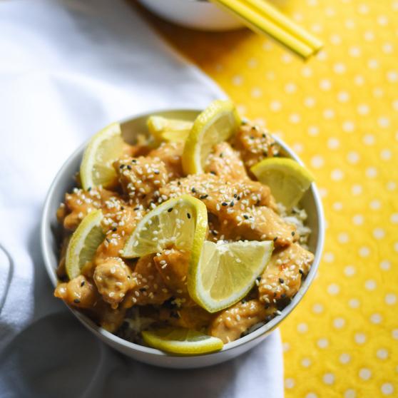 Sticky Lemon Chicken with Rice