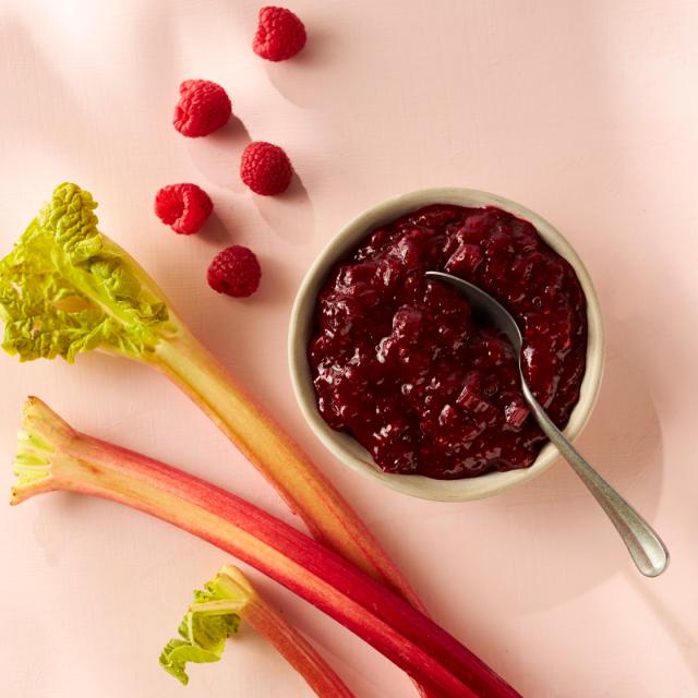 Rhubarb and raspberry jam