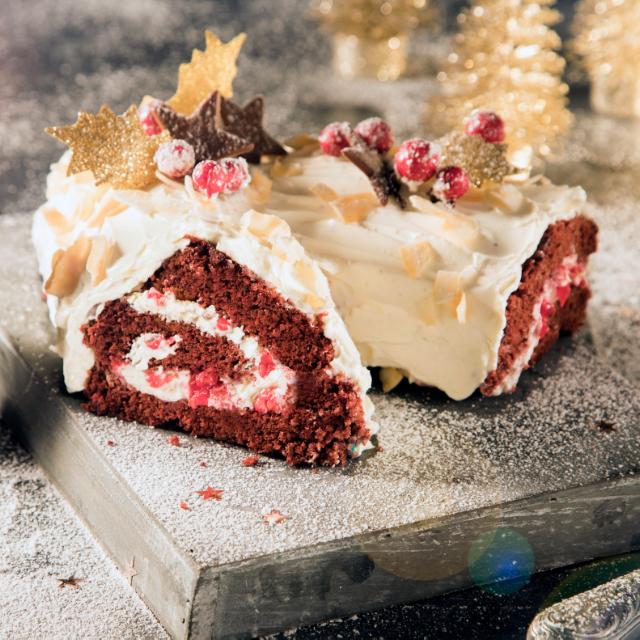 Red Velvet Yule Log