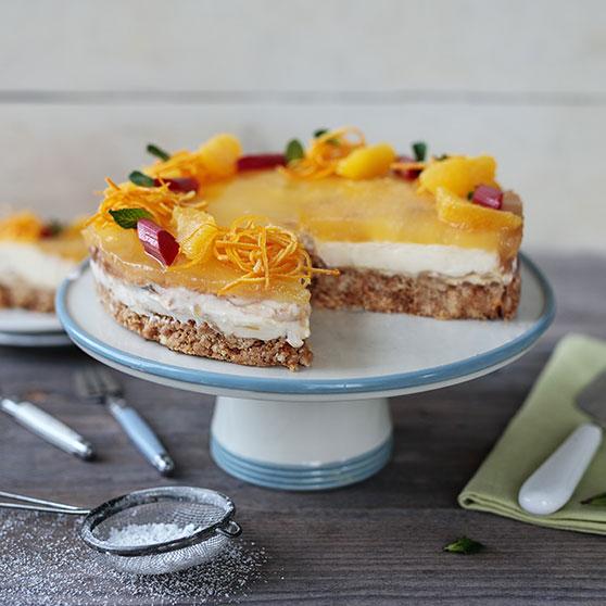 Rhubarb Orange and Ginger Cheesecake