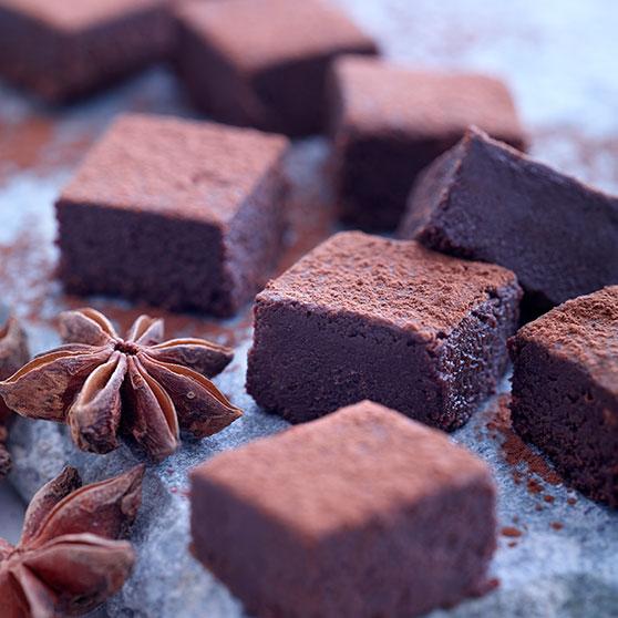 Chocolate truffles with star anise