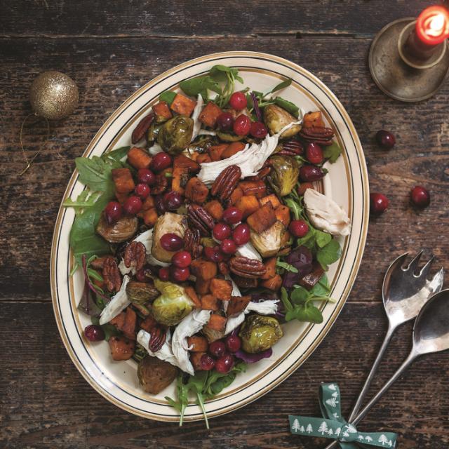 Warm Turkey Salad and Pickled Cranberries